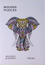 Houten Puzzel Volwassenen | Olifant Dierenpuzzel | Dieren vorm puzzelstukjes | A3 | Puzzels | MYSTERY ELEPHANT #019