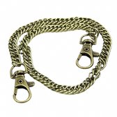 Broekketting- brons - 38 cm -dubbele sluiting-Charme Bijoux