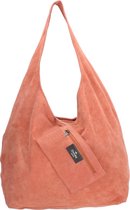 Charm London Suède Shopper - L - met Etui Peach