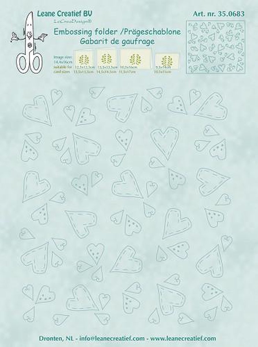 Embossing folder Hearts 14.4x16cm