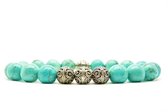 Beaddhism - Armband - Big Turquoise - Zilver - Kashmir 3 - 10 mm - 22 cm