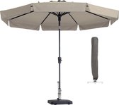 Parasol Rond Ecru 300cm met hoes | Madison Flores | Topkwaliteit ronde en kantelbare parasol