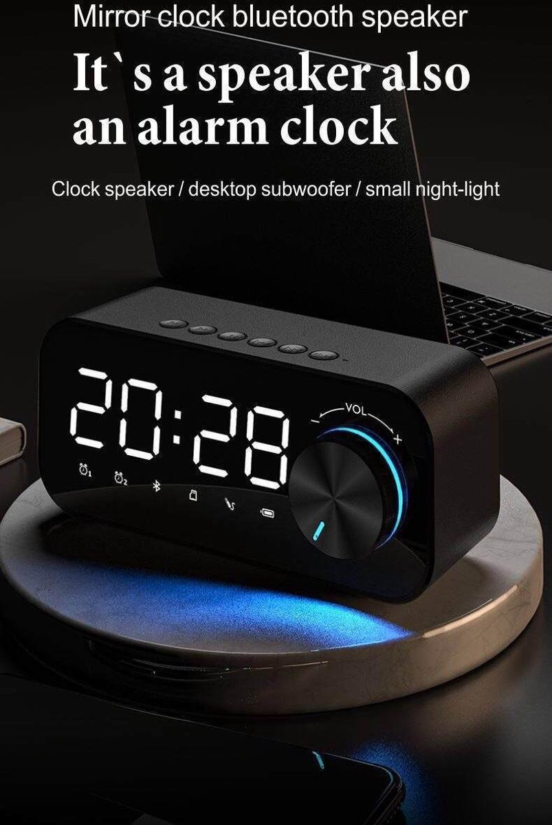Digitale wekkerradio - Digitale wekker met bluetooth speaker - Radio - FM -  Audio... | bol.com