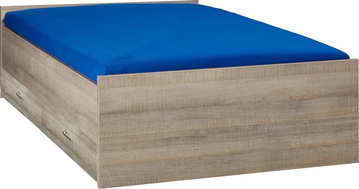 Bed met opbergruimte | 180x200 | Donkergrijs Hout | Inclusief donkergrijze houten bedlade
