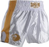 Super Pro Combat Gear Thai en Kickboksshort Brave Wit/Goud Extra Extra Small