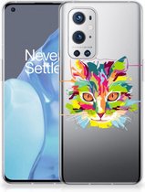 Mobiel Case OnePlus 9 Pro GSM Hoesje Doorzichtig Cat Color