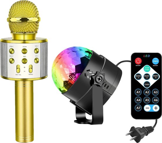 Gedragen meerderheid climax Karaoke Microfoon & Discolamp - Karaoke Microfoon Bluetooth - Karaoke Set -  Discolamp... | bol.com