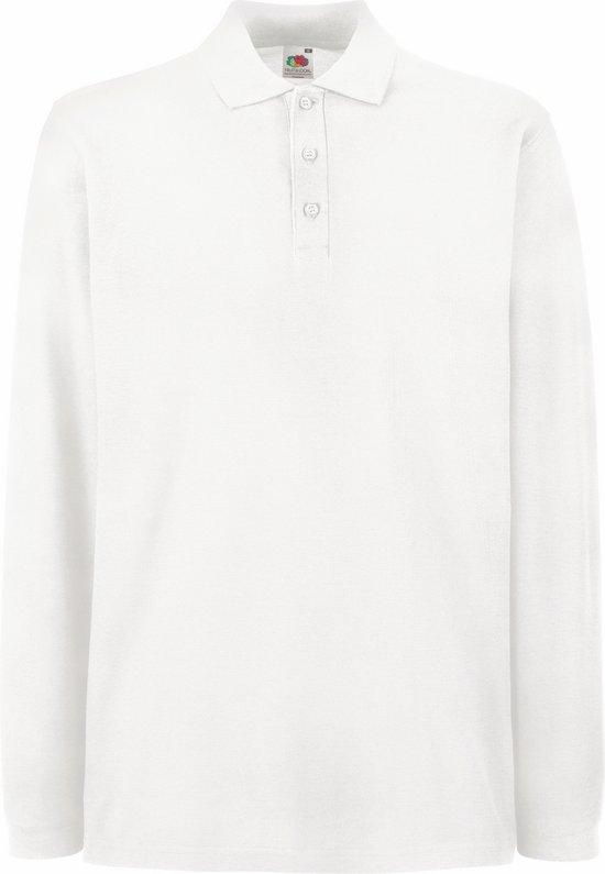 Fruit Of The Loom Heren Premium Poloshirt Met Lange Mouwen (Wit)