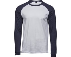 Tee Jays Herenshirt met lange mouwen Baseball T-Shirt (Wit/Zwaar)