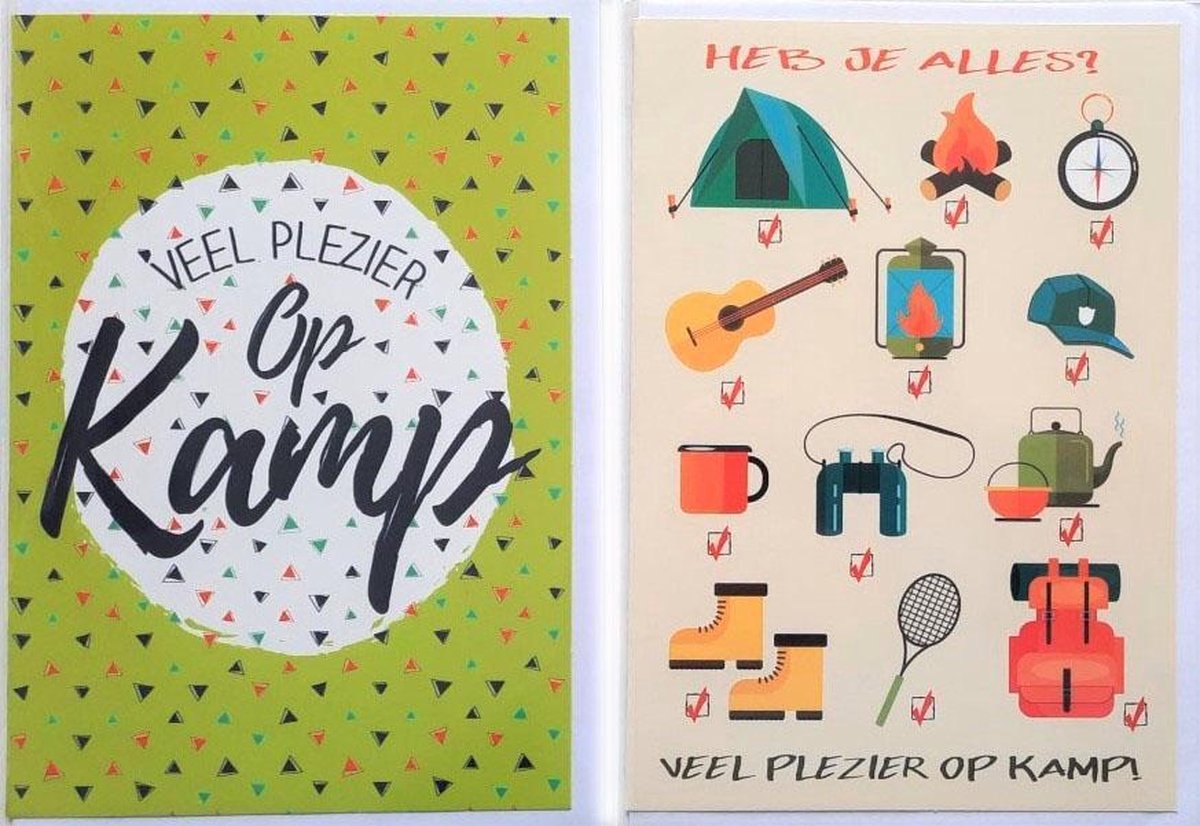 Op Kamp + Kamperen met school - 2 Wenskaarten – 12 x 17 cm | bol.com