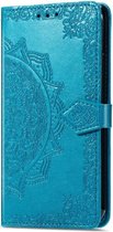 Bloem mandala blauw agenda book case hoesje Xiaomi Mi 11 Lite 5G / 4G