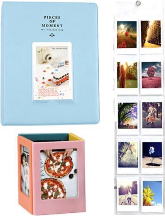 zo veel Stamboom advies Instax Mini 6-in-1 Fotoalbum Set | 65-vaks Fotoalbum + 4 Magnetische  Fotolijstjes +... | bol.com