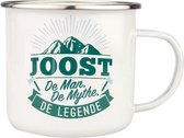Mok - Top vent - Joost - Geëmailleerd - Gevuld met verpakte Sorini bonbons - In cadeauverpakking