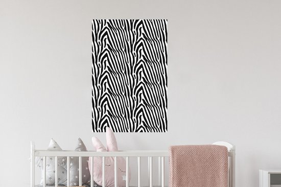 Sticker Muursticker Imprimé animal Safari - Imprimé zèbre - 40x60 cm - film autocollant - sticker mural repositionnable