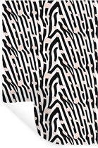Sticker Muursticker Safari animal print - Imprimé zèbre à pois roses - 40x60 cm - Film adhésif autocollant - Sticker mural repositionnable