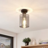 Lindby - plafondlamp - 1licht - staal, glas - H: 26 cm - E27 - , chroom