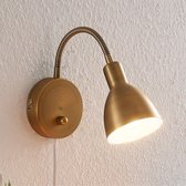 Lindby - wandlamp- met dimmer - 1licht - metaal - H: 42 cm - E14 - oud-messing