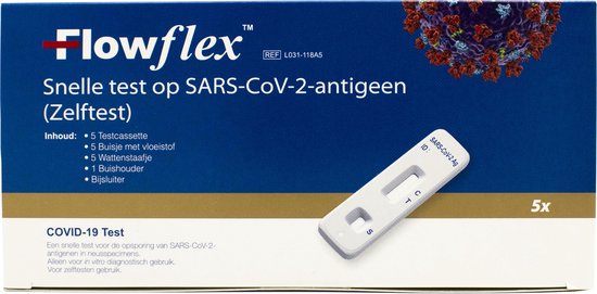 100 stuks Flowflex | CE0123 gekeurd | Single pack | NL gebruiksinstructie | zelftest Covid19 thuistest | single pack| nederlands handleiding