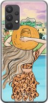 Samsung A32 4G hoesje siliconen - Sunset girl | Samsung Galaxy A32 4G case | multi | TPU backcover transparant