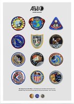 Apollo's Crewed Missions Patches, NASA Images - Foto op Forex - 60 x 80 cm