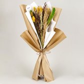 Droogbloemen Boeket Selina - 55cm. - 38 stelen - Pampagras - Tarwe - Geel - Groen - Bruin - dames cadeau - verjaardag cadeau vrouw