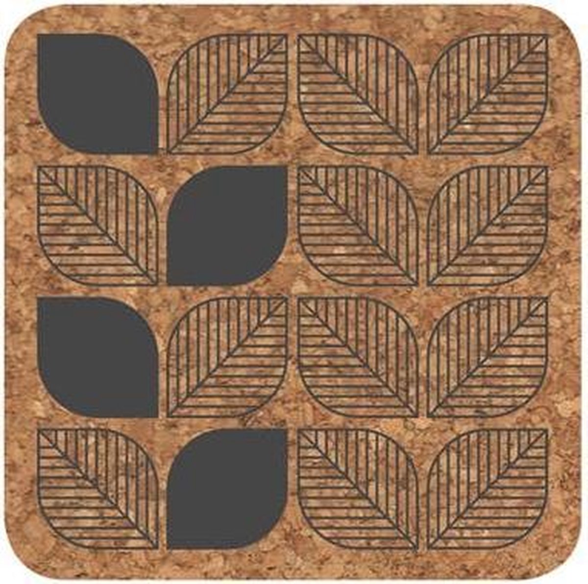 Amorim - Korko Onderzetters - Set van 4 stuks -  Kurk - 9.5x9.5cm
