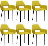 Medina Eetkamerstoelen 6 st stof geel