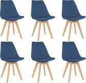 Medina Eetkamerstoelen 6 st stof blauw