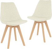 Medina Eetkamerstoelen 2 st stof crème