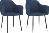 Medina Eetkamerstoelen 2 st stof blauw