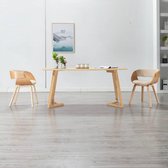 Medina Eetkamerstoelen 2 st gebogen hout en kunstleer crème