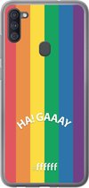 6F hoesje - geschikt voor Samsung Galaxy A11 -  Transparant TPU Case - #LGBT - Ha! Gaaay #ffffff