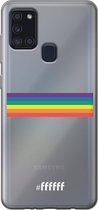6F hoesje - geschikt voor Samsung Galaxy A21s -  Transparant TPU Case - #LGBT - Horizontal #ffffff