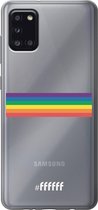 6F hoesje - geschikt voor Samsung Galaxy A31 -  Transparant TPU Case - #LGBT - Horizontal #ffffff