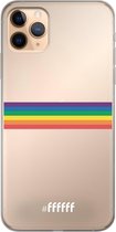 6F hoesje - geschikt voor iPhone 11 Pro Max -  Transparant TPU Case - #LGBT - Horizontal #ffffff