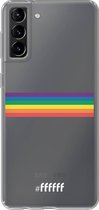 6F hoesje - geschikt voor Samsung Galaxy S21 Plus -  Transparant TPU Case - #LGBT - Horizontal #ffffff