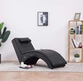 Medina Massage chaise longue met kussen kunstleer bruin