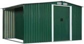 Medina Tuinschuur met schuifdeuren 329,5x131x178 cm staal groen
