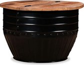 Medina Salontafel tonvormig massief gerecycled hout zwart
