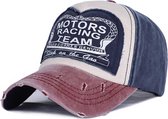 Motorsport Pet - Motors Racing Team - 100% Katoen & Stonewashed - Wine & Navy Blue