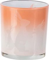 Theelichthouder Glas - Waxinelichthouder - Bunny White/Roze - ø7cm