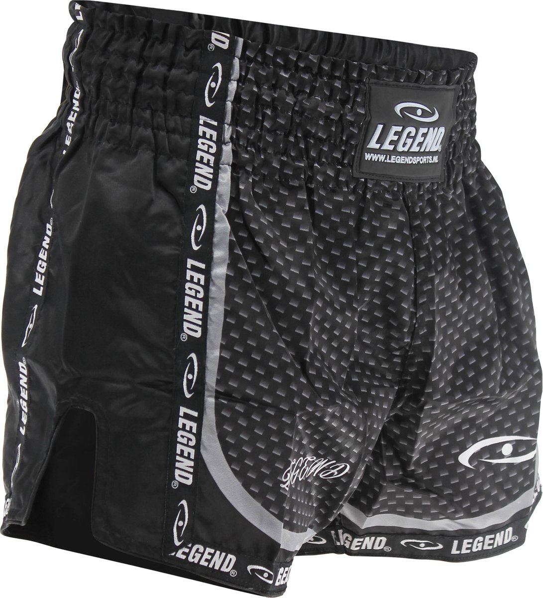 Kickboks Broekje Kind/Volwassene Carbon Black Satijn L
