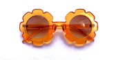 Zonnebril | Meisjes | UV 400 Bescherming | Kinder Zonnebril | Oranje/ Transparant |Bloem