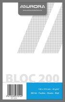 Bloc-notes format 135 x 21 cm carré 5 mm