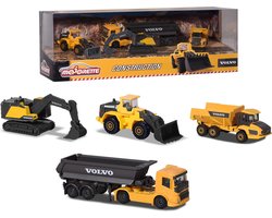 Majorette Volvo 4 stuks Giftpack - 7,5cm - Voertuigen - Die-Cast - Vanaf 3 jaar - Speelgoedvoertuig