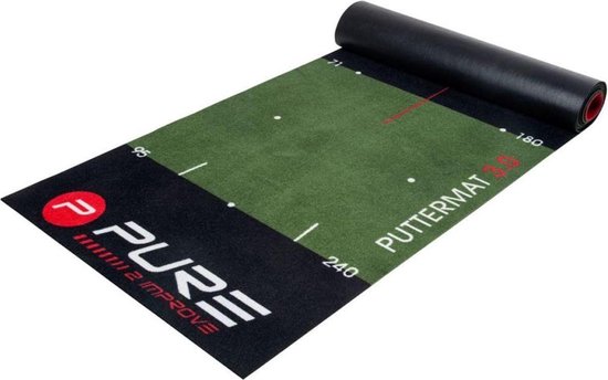Pure2Improve Combideal Golf Putting Mat inclusief Putt trainer De mat is 65 x 300cm van Pure2Improve — afbeelding 3
