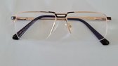 Grote leesbril +2.5 in brillenkoker met microvezeldoekje / unisex bril van metalen frame / bril op sterkte +2,5 / grijze metaal / dames en heren leesbril 951 / lunettes de lecture