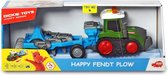 Happy Fendt Tractor met Ploeg Afmeting artikel: lengte 30 cm