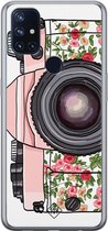 OnePlus Nord N10 5G hoesje siliconen - Hippie camera | OnePlus Nord N10 5G case | Roze | TPU backcover transparant