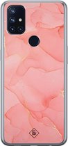 OnePlus Nord N10 5G hoesje siliconen - Marmer roze | OnePlus Nord N10 5G case | Roze | TPU backcover transparant